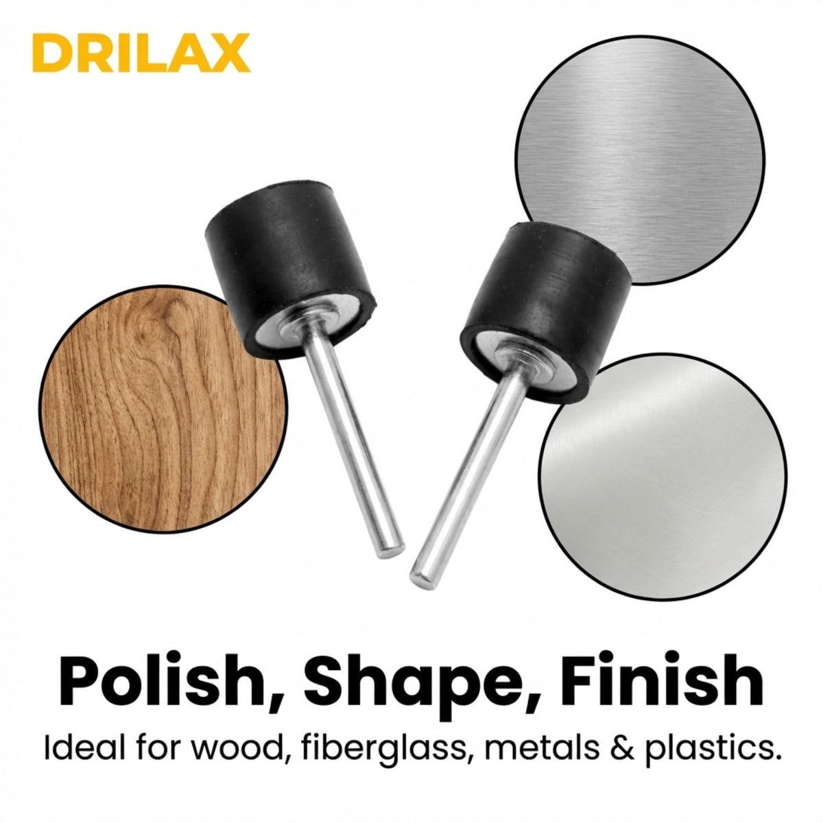 Drum mandrels for wood, fiberglass, metal and plastic