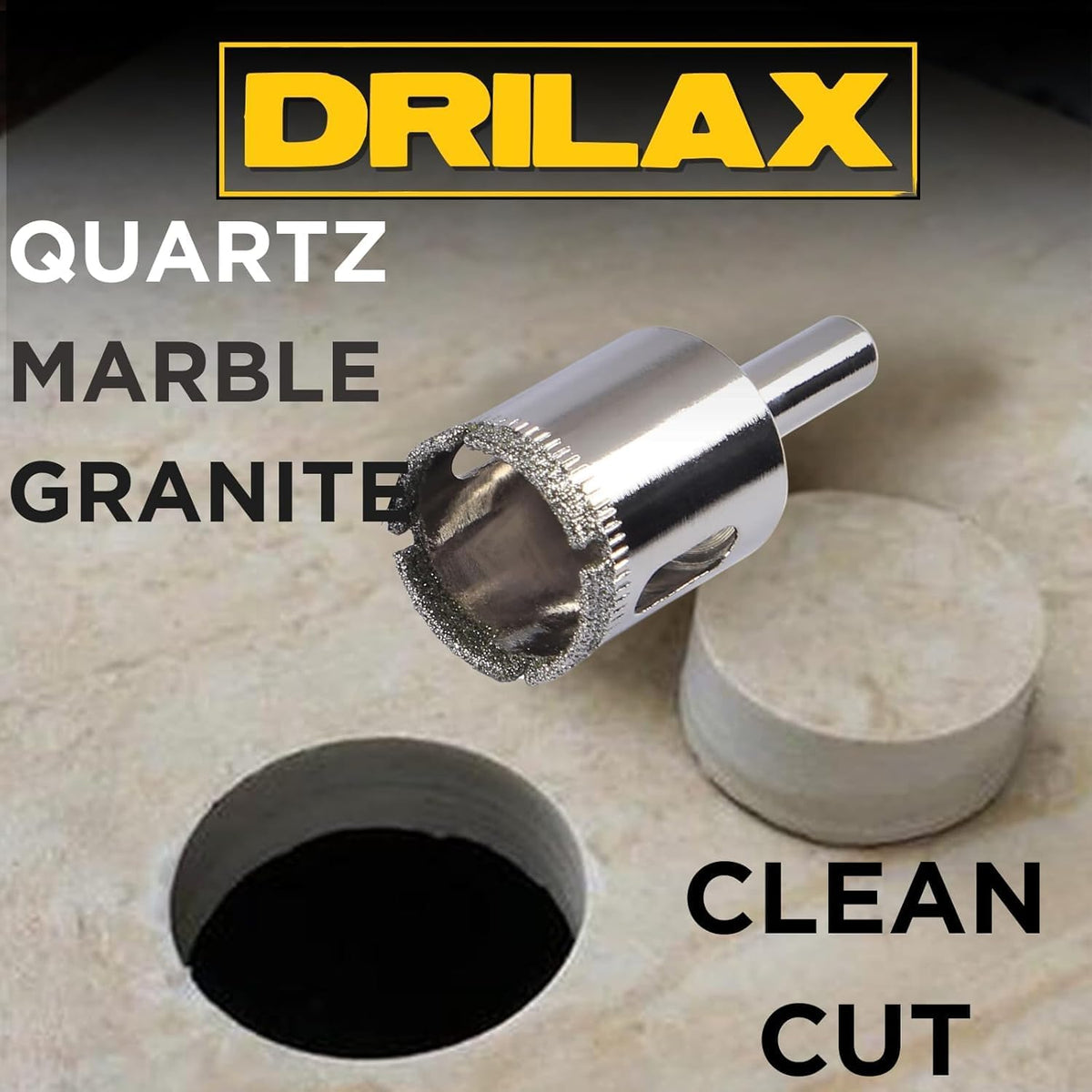Clean cut in quartz, marble and granite