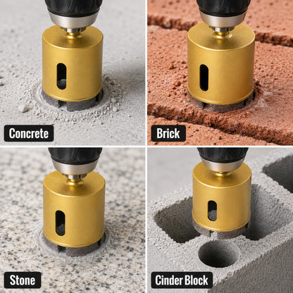 1-3/4 inch diamond core bit drilling concrete, brick, stone and cinder block