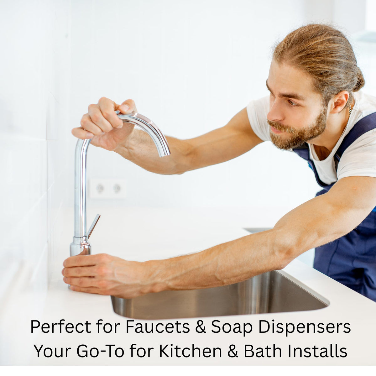 Installing a kitchen faucet in a hole cut with the 1-3/8 inch diamond hole saw