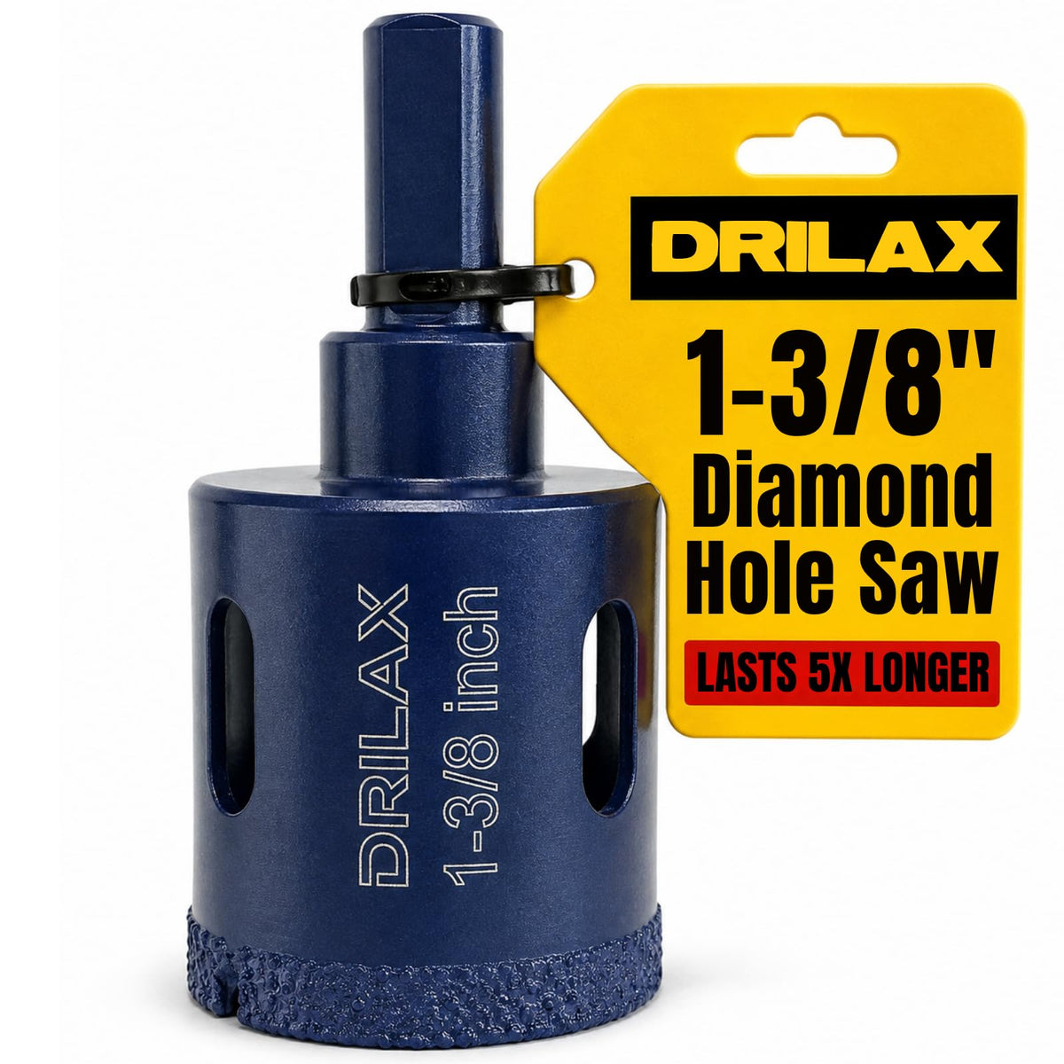 1-3/8 inch vacuum brazed diamond hole saw, lasts 5x longer