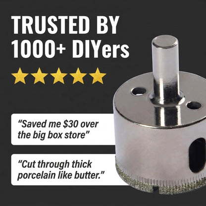 Customer reviews: "Saved me $30 over the big box store" and "Cut through thick porcelain like butter"