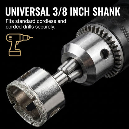 Universal 3/8 inch shank fits standard drills