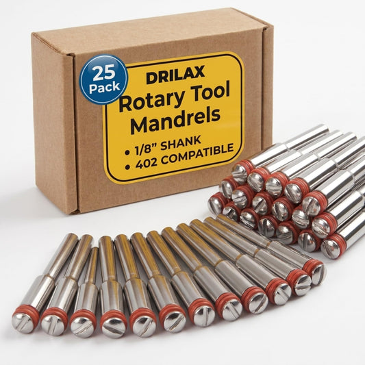 25-pack of 1/8 inch shank 402-type rotary tool mandrels