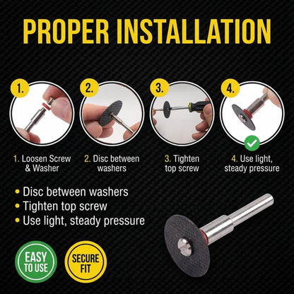 How to install a cut-off disc on the mandrel