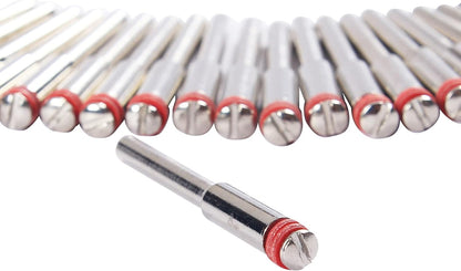 Row of mandrels with slotted top screws