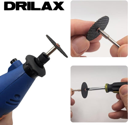 Mandrel holding a cut-off disc in a rotary tool