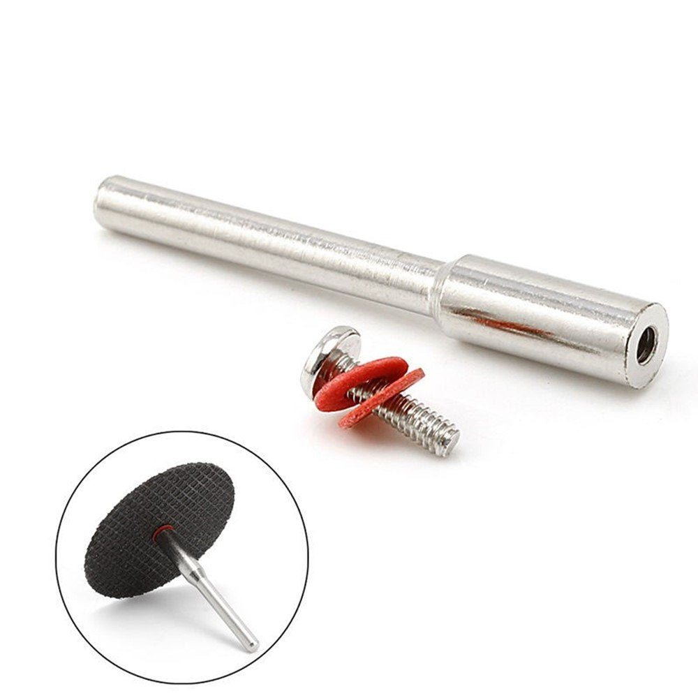 Mandrel, screw, washers and cut-off disc