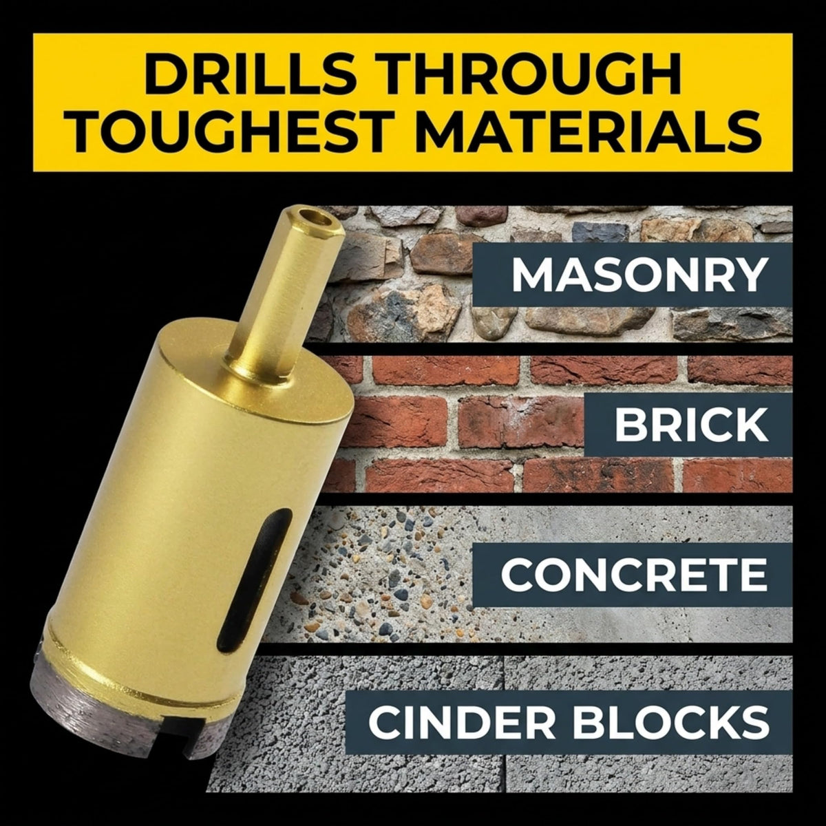 Diamond hole saw for masonry, brick, concrete and cinder blocks