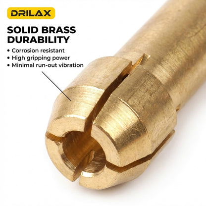 Solid brass collet with high gripping power