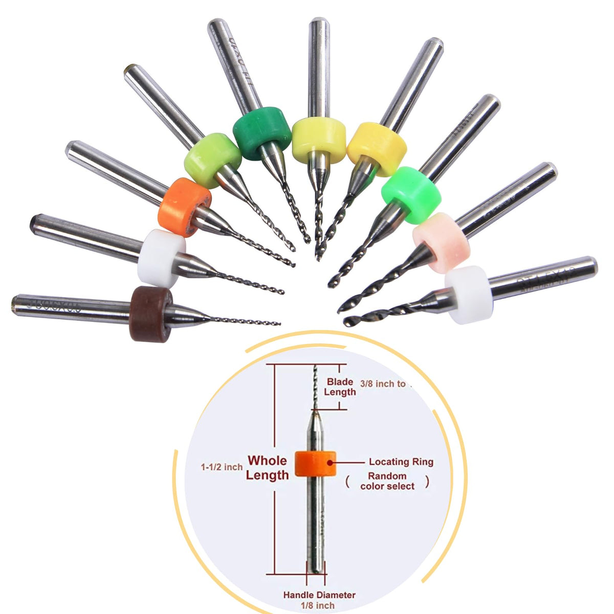 Micro drill bit: 1-1/2 inch overall, 1/8 inch shank