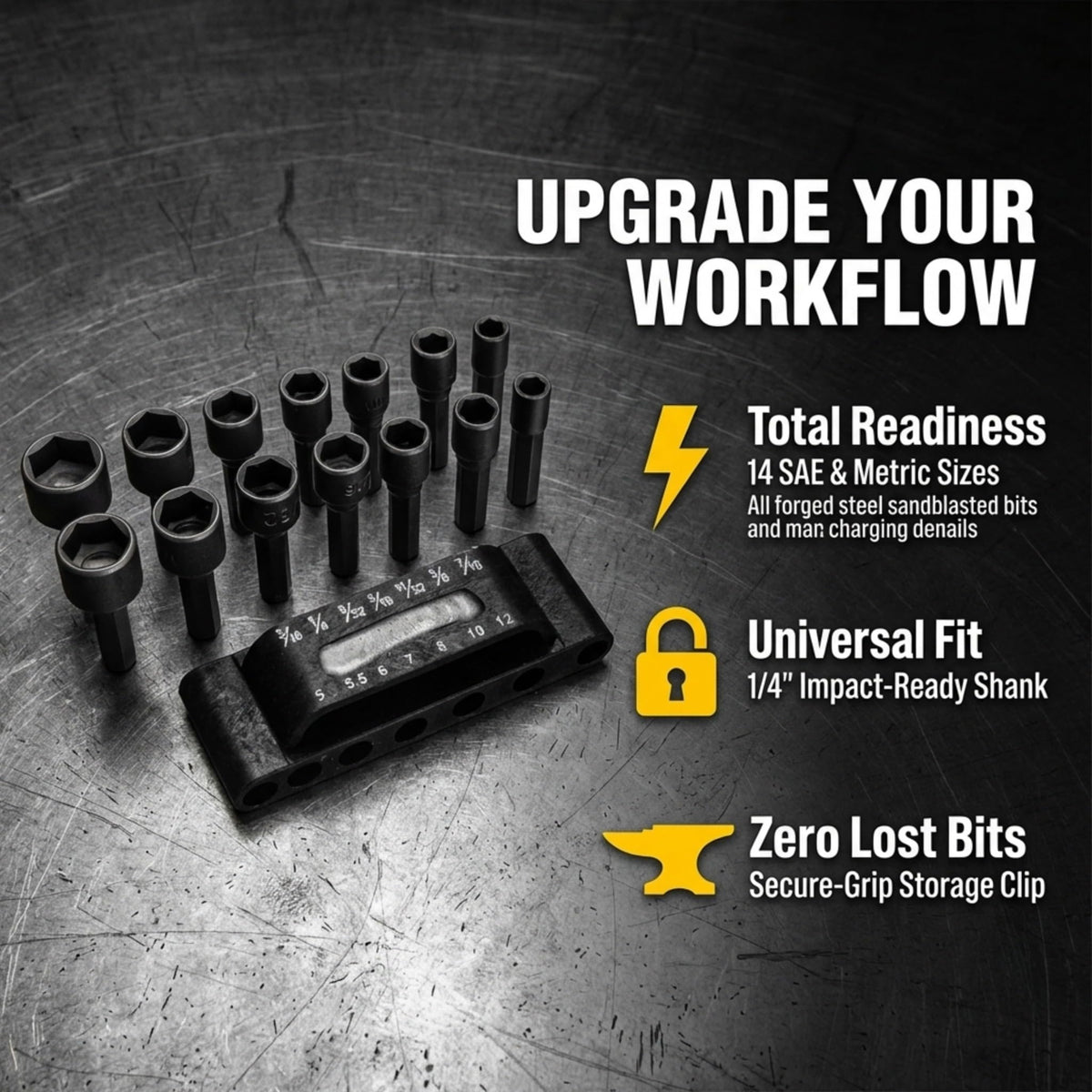14-piece nut driver set features
