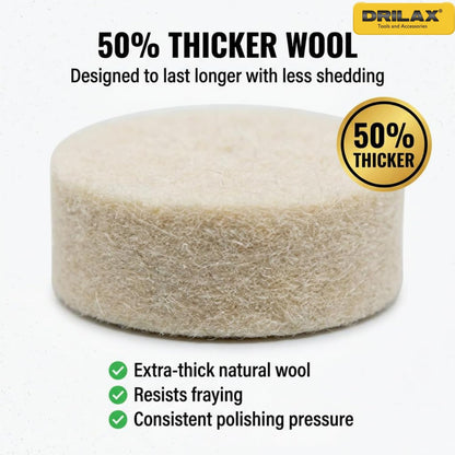 1 inch wool buffing wheel, 50 percent thicker