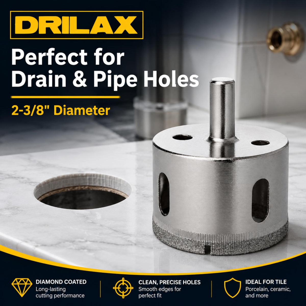 Perfect for drain and pipe holes