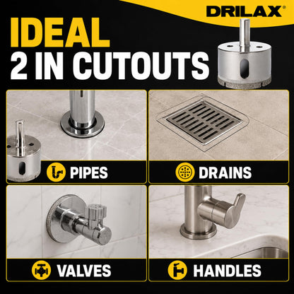Ideal 2 inch cutouts for pipes, drains, valves and handles