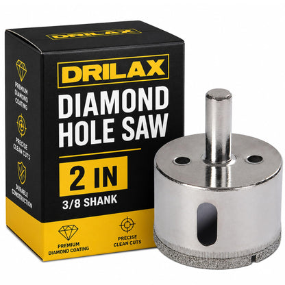 2 inch diamond hole saw with 3/8 inch shank