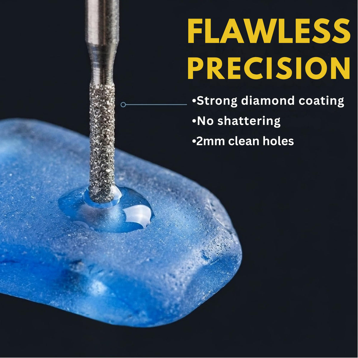 2mm diamond drill bits 30 pc – 2mm diamond bit drilling a clean hole in blue sea glass