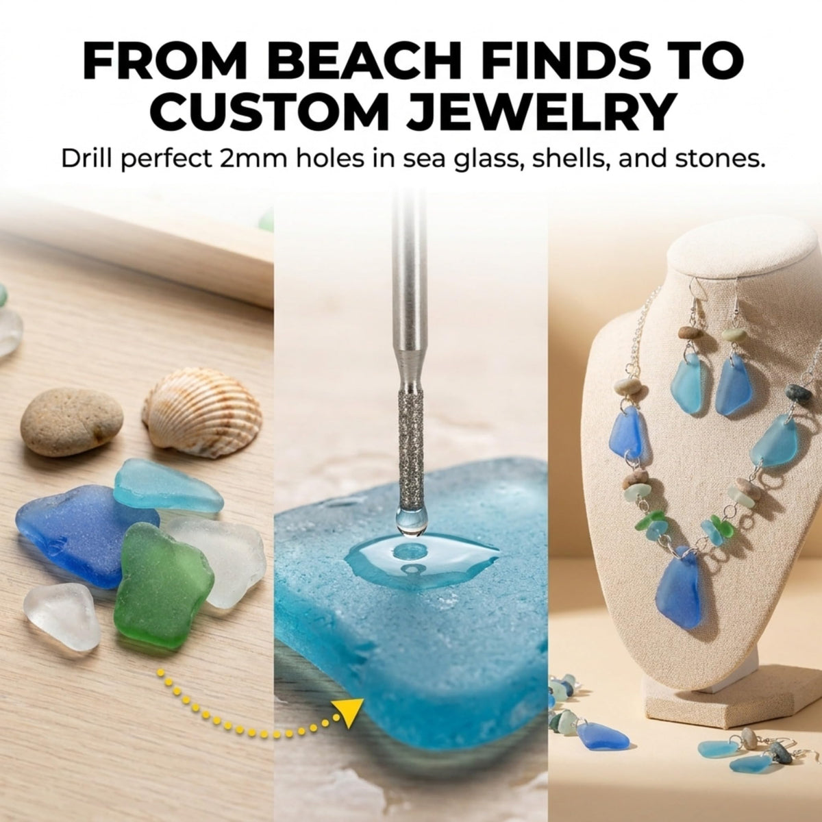 2mm diamond drill bits 30 pc – Drilling 2mm holes in sea glass for a beach-glass necklace