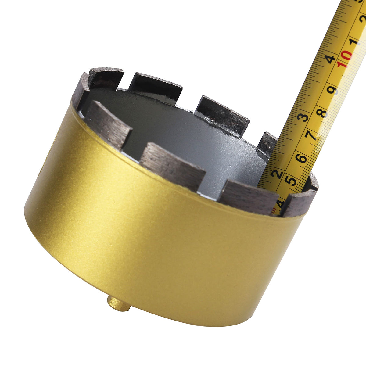 Inside of the 3-1/8 inch hole saw measured with a tape measure