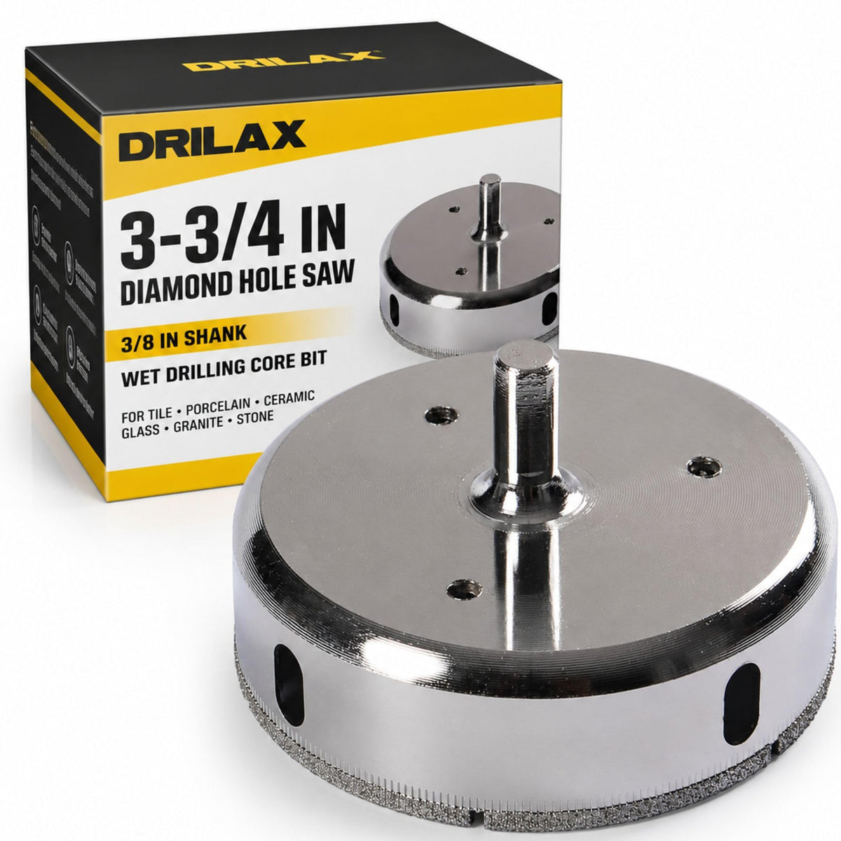 3-3/4 inch diamond hole saw in its box