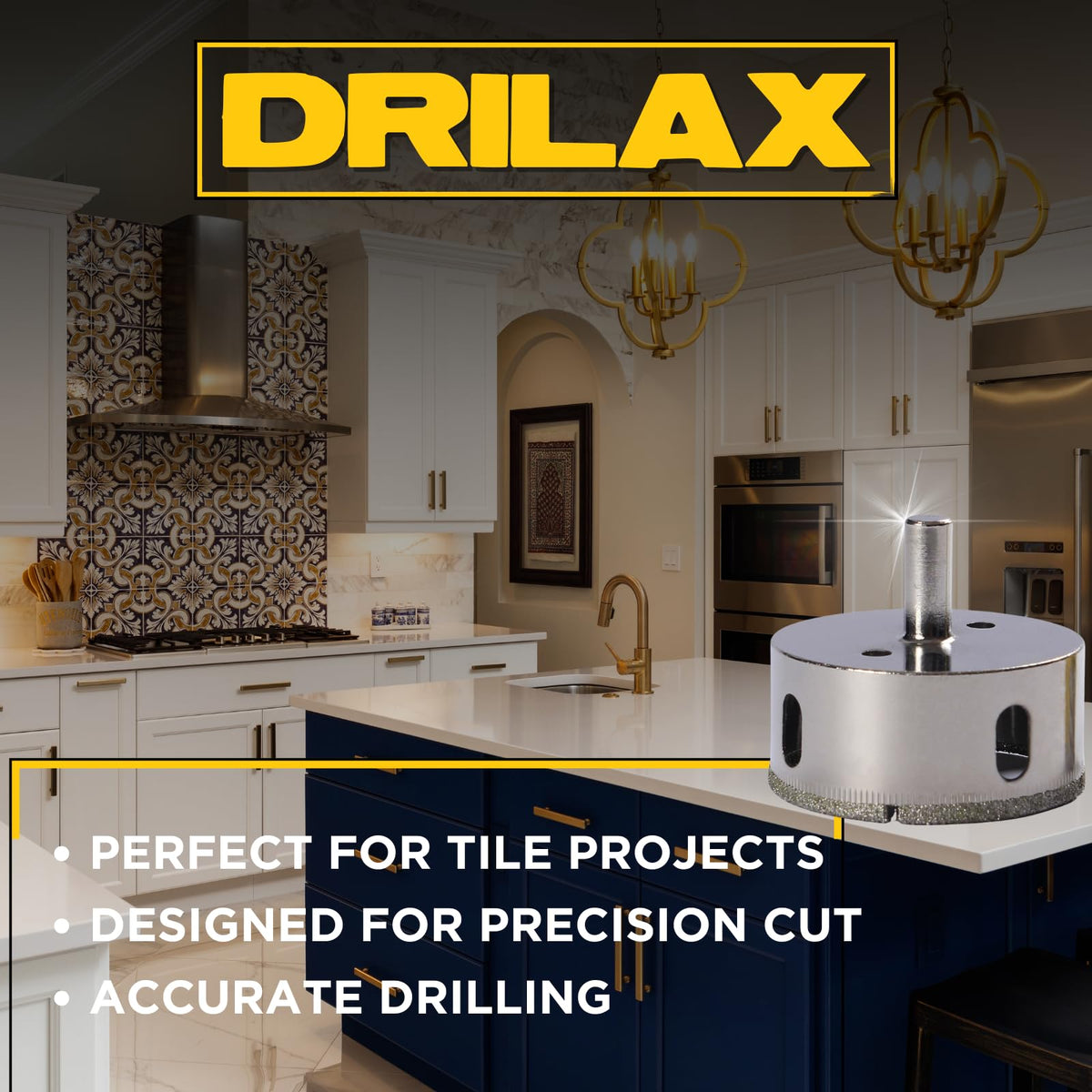 Diamond hole saw for tile projects in the kitchen