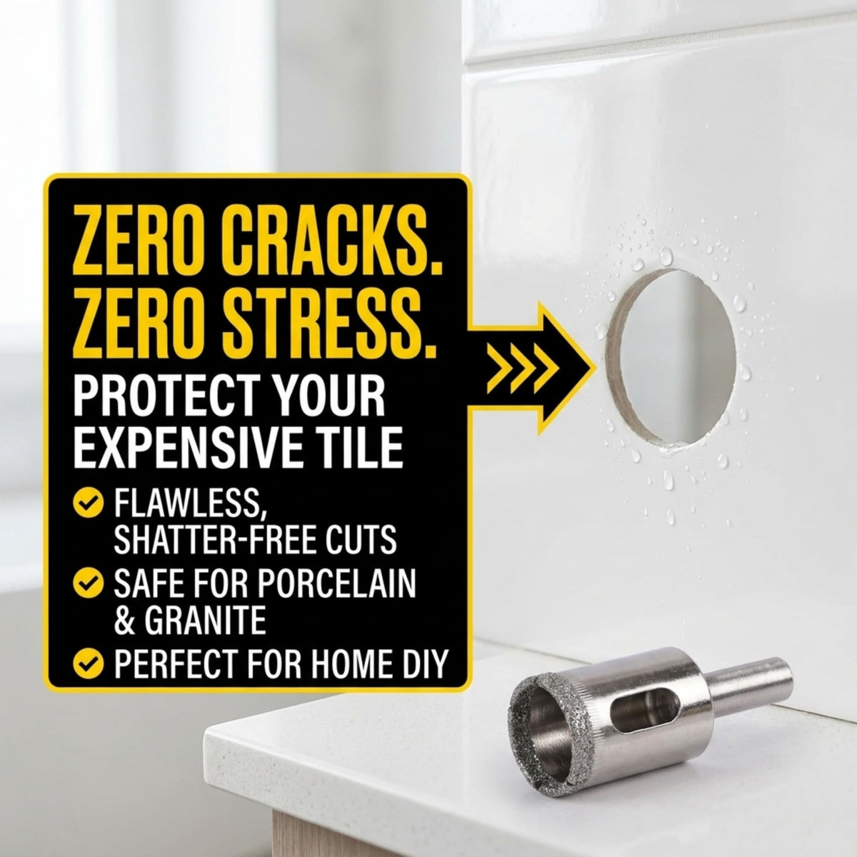 Zero cracks in expensive porcelain and granite tile