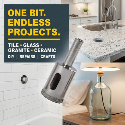 One bit for tile, glass, granite and ceramic projects