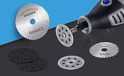 Diamond, HSS and fiberglass discs with a rotary tool