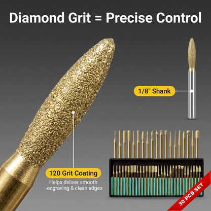 120 grit diamond coating on a 1/8 inch shank