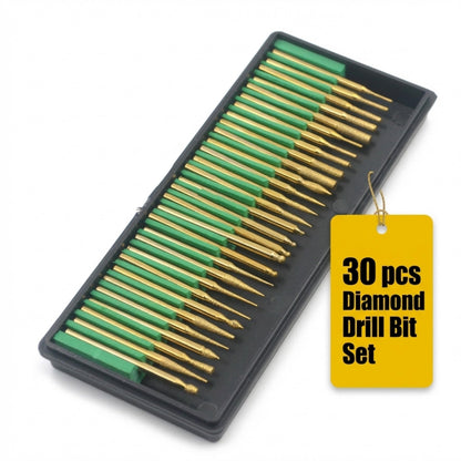 30-piece titanium-coated diamond burr set in case