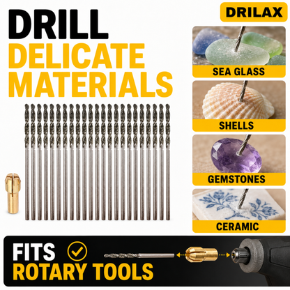 2.5mm Diamond Drill Bit Set 20-Pcs for Jewelry, Glass, Shells & Gemstones