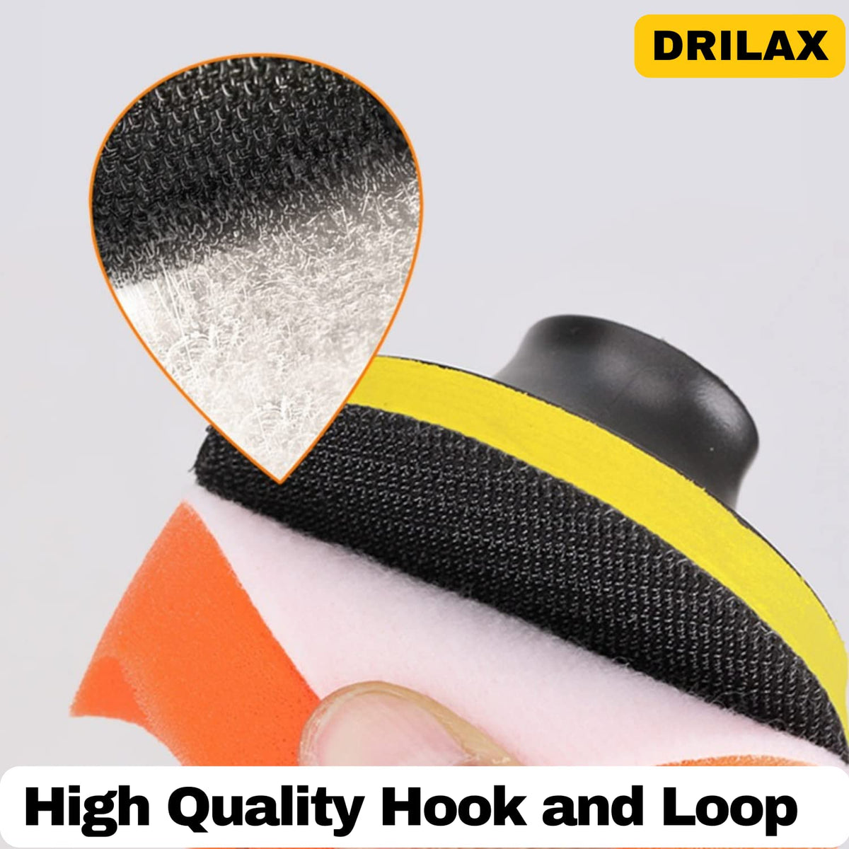 High quality hook and loop on the 3 inch pad