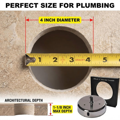 4 inch diameter hole, 1-1/8 inch maximum depth