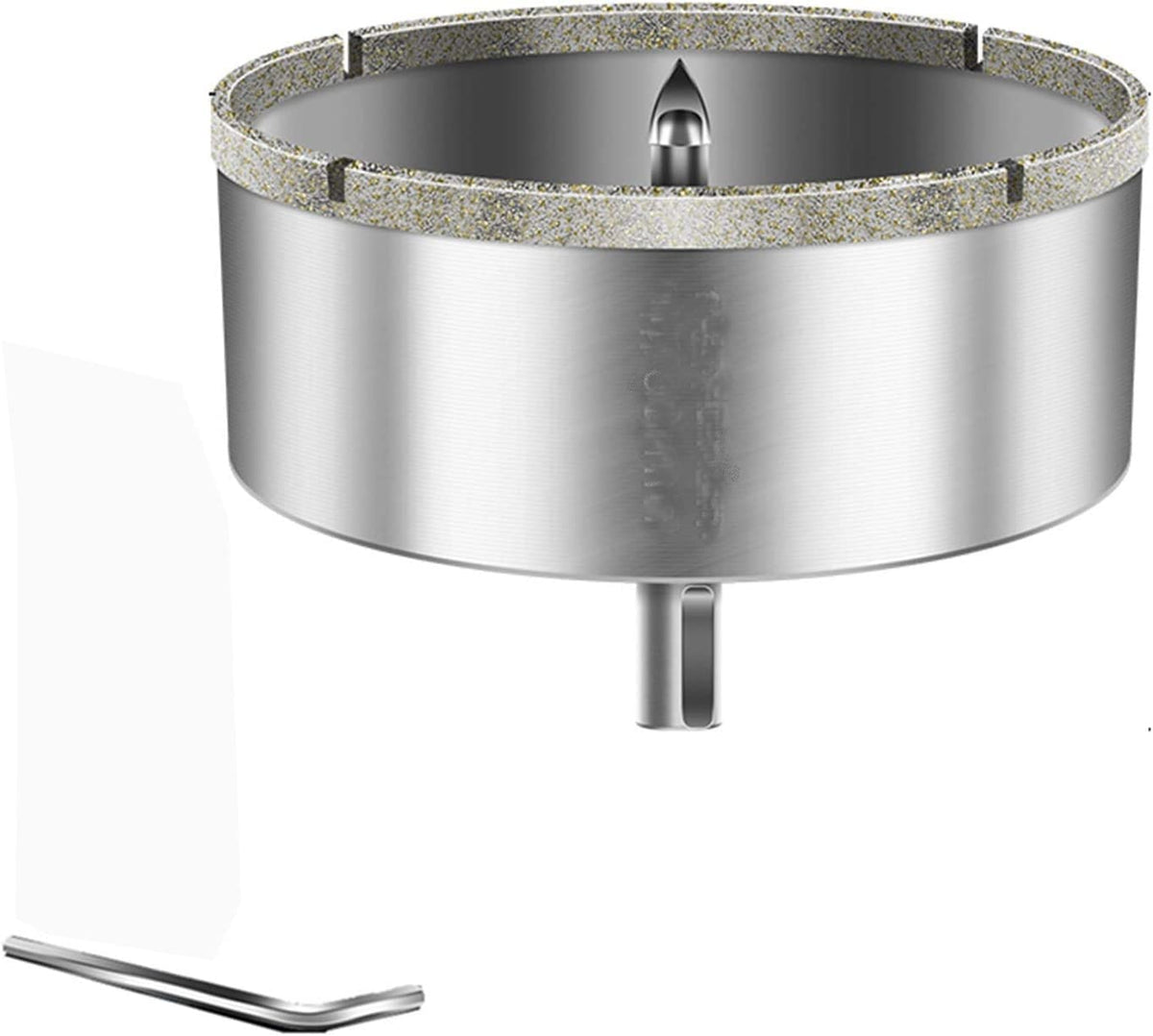 4 inch diamond hole saw with 1.5 inch body depth and center pilot