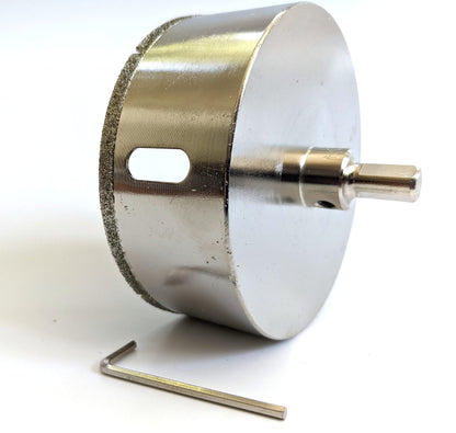 Side view of the 4 inch diamond hole saw with hex key