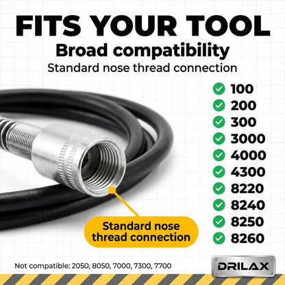Flex shaft standard nose thread and compatible model list