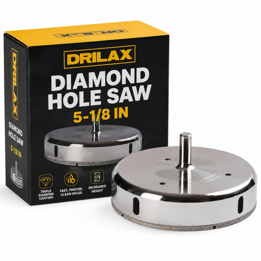 5-1/8 inch diamond hole saw in its box