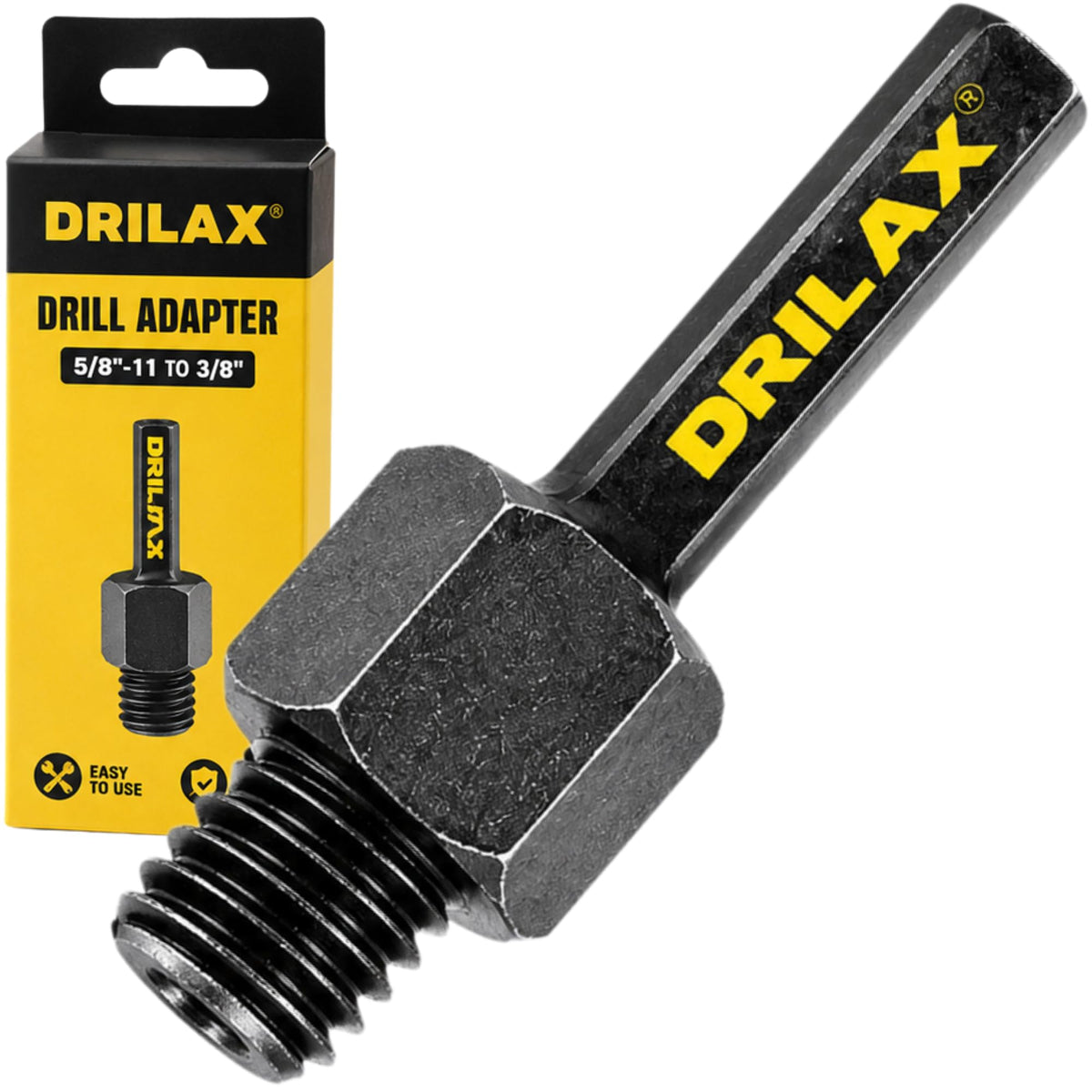 5/8-11 to 3/8 inch drill adapter with package