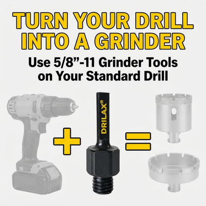 Turn your drill into a grinder with the 5/8-11 adapter