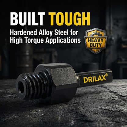 Hardened alloy steel drill adapter for high torque