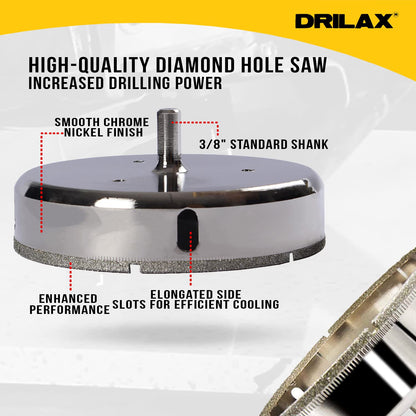 Smooth chrome nickel finish, 3/8 inch standard shank, elongated side slots for cooling