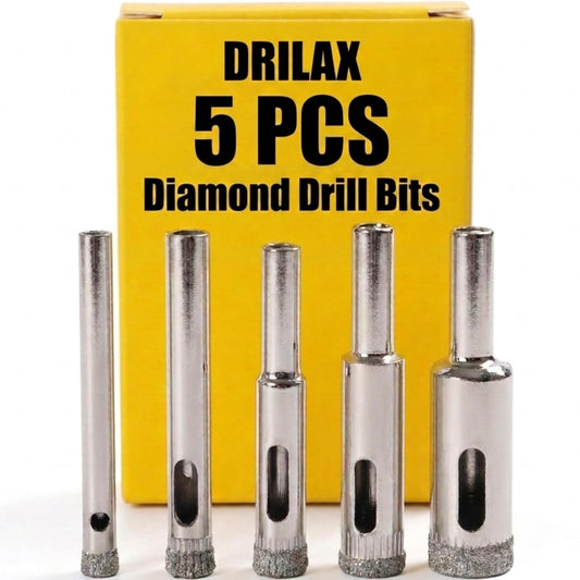 5-piece diamond drill bit set, 3/16 to 1/2 inch