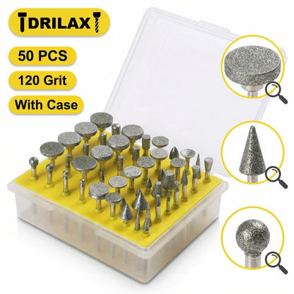 50 diamond burrs in compact storage case