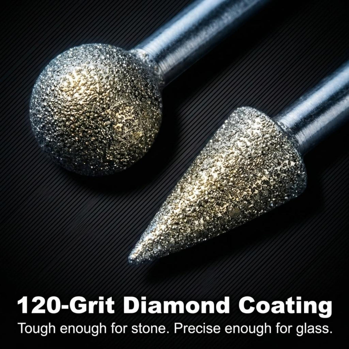 Close-up of the 120 grit diamond coating
