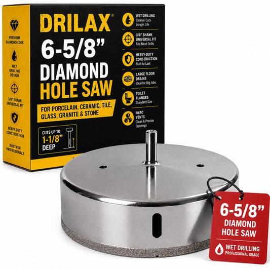 6-5/8 inch diamond hole saw in its box