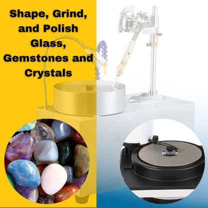 Shape, grind and polish glass, gemstones and crystals on a flat lap machine
