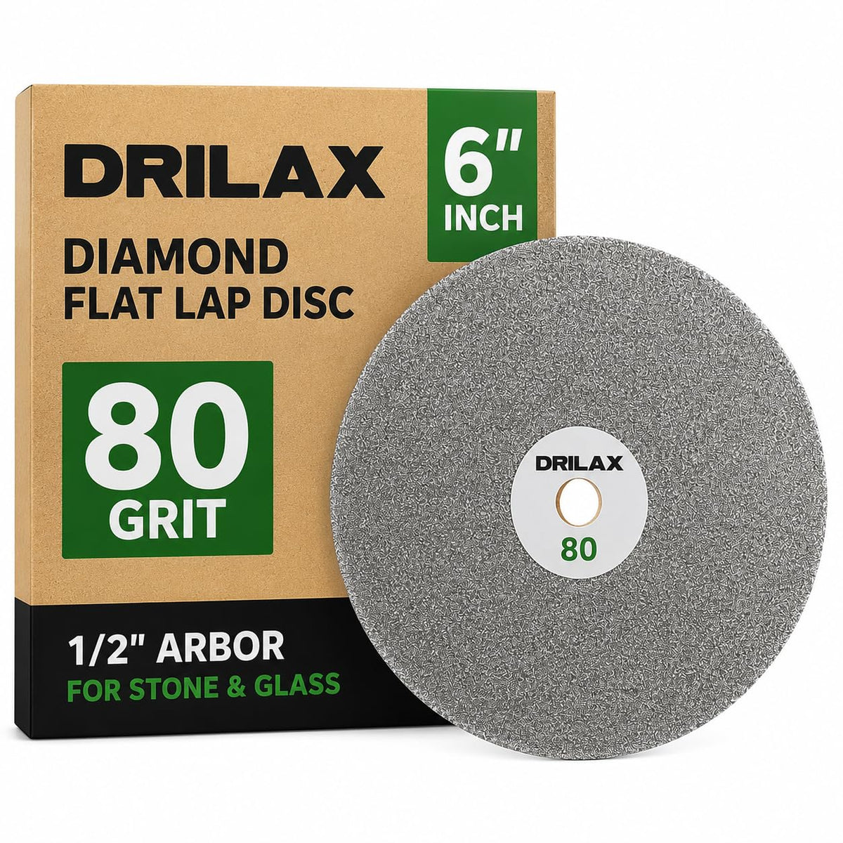 6 inch 80 grit diamond flat lap disc in package