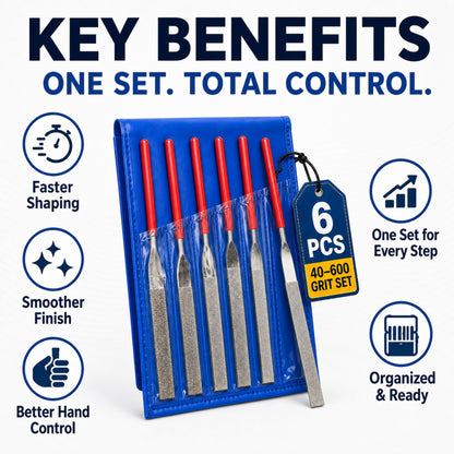 6-piece diamond flat file set key benefits