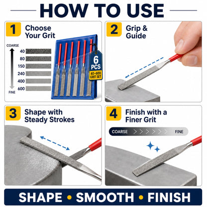 How to use the diamond flat file set in 4 steps