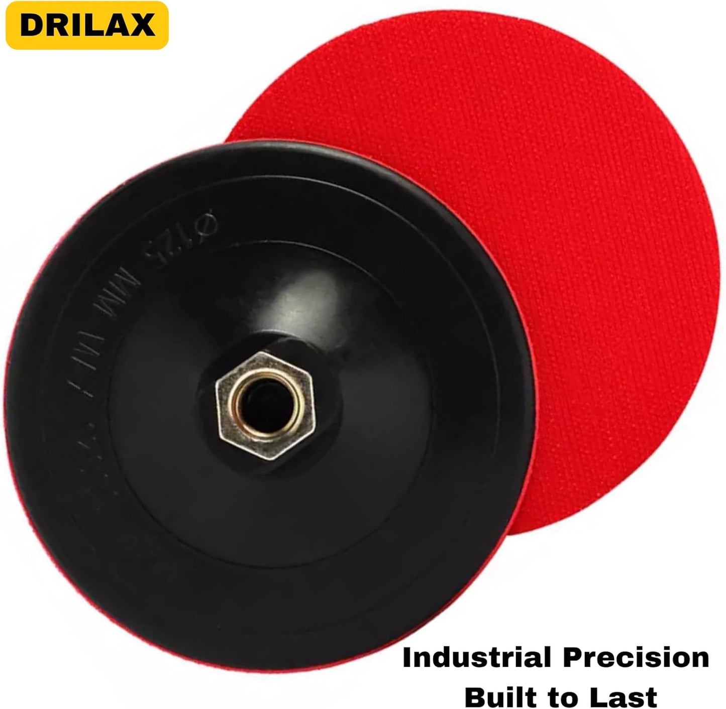 Drilax 5" Hook and Loop Backing Pad | Rigid, Low-Profile | 5/8"-11 Thread Fit